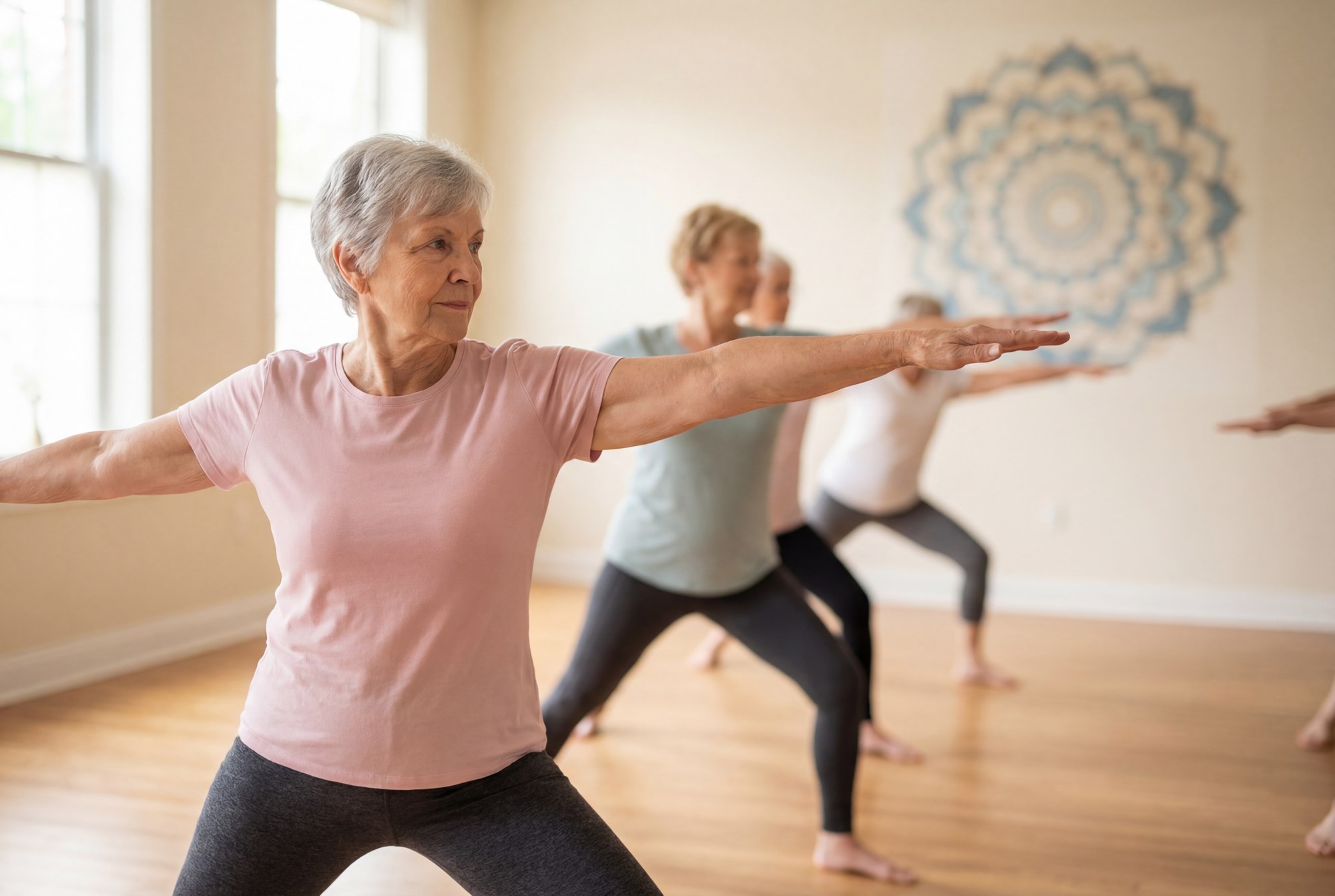 Stock placeholder: women taking part in a studio movement class